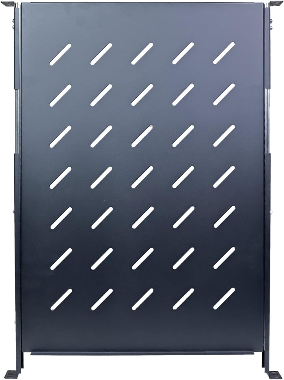 Aeons 1U 19-inch Sliding Rack Server Shelf Vented 4 Post Rack Mount 24" Shelf Adjustable Mounting Depth 24.2 – 27.4 inches, for IT Data Network Cabinet Enclosure Equipment