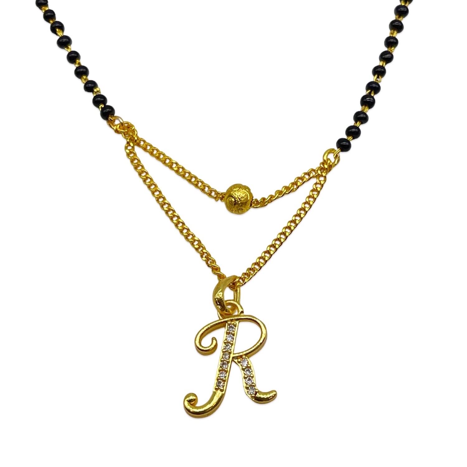 R letter mangalsutra Short Mangalsutra Designs Stylish New pendant alphabet gold name mangalsutra design/ naam wale mangalsutra/ personalised wife husband couple name mangalsutra design (20 inches) (B0BSGVN9H5) Amazon Price History, Amazon Price Tracker