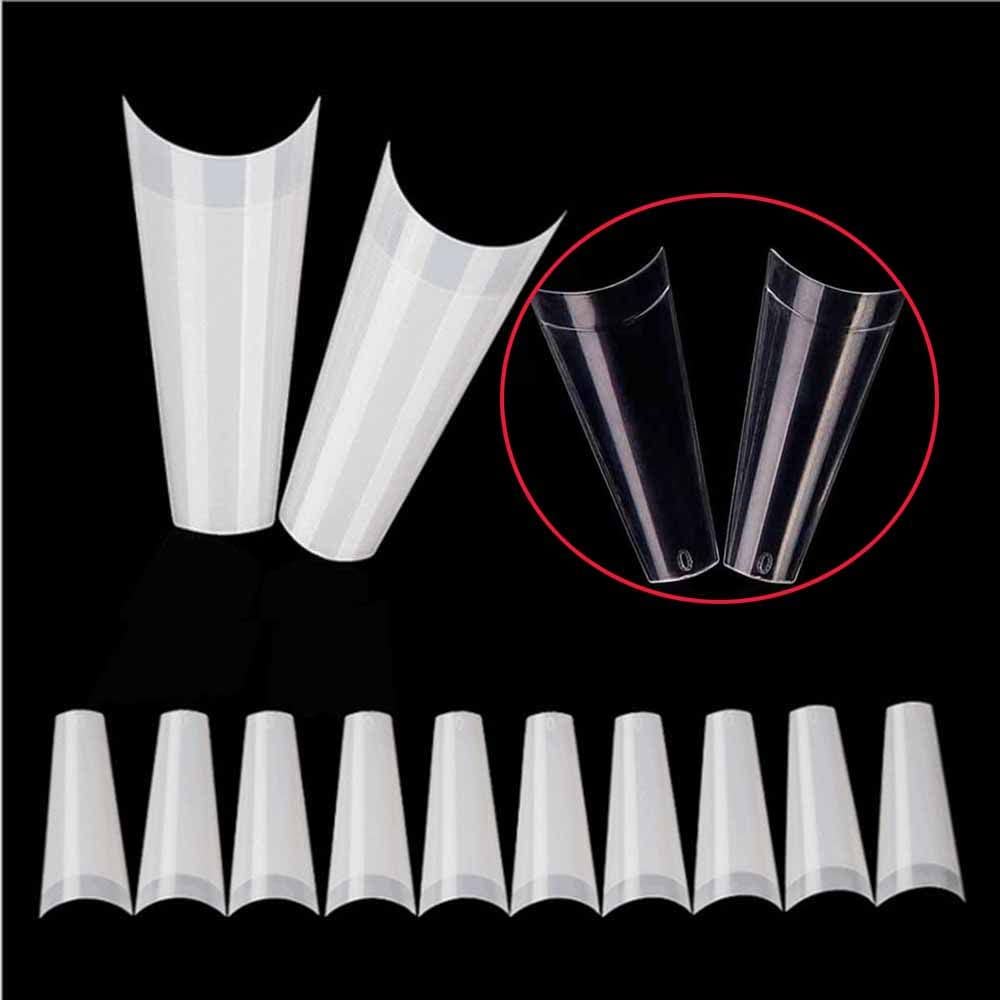 Jurhomie 100Pcs/Bag Ballerina Acrylic Beauty Tools DIY Half Cover False Nail Tips Coffin Fake Nails Manicure(Natural) : Beauty & Personal Care