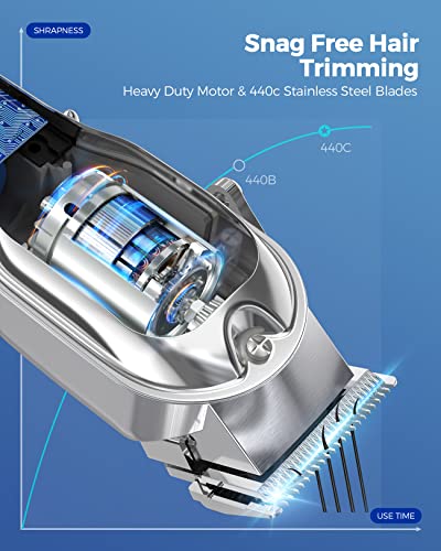 Image of Limural Hair Clippers for Men Professional - Cordless Barber Clippers for Hair Cutting & Grooming, Rechargeable Beard Trimmer with Large LED Display & Silver Metal Casing