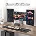 AV Access 8K DisplayPort KVM Switch 2 PC 3 Monitors, with 6 DP Cables, Triple Monitor 8K@60Hz 4K@165Hz 1080P@240Hz, USB 3.0 Hub, LAN, Audio, SD Card All-Aluminum, 12-in-1 Dock for Home Gaming