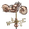 Good Directions Motorcycle Weathervane with Roof Mount, Pure Copper