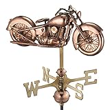 Good Directions Motorcycle Weathervane with Roof Mount, Pure Copper
