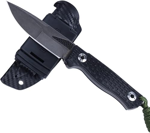 MASALONG kni244 Super Hard Tactical Outdoor Camping D2 cuchillos de hoja fija de acero (negro)