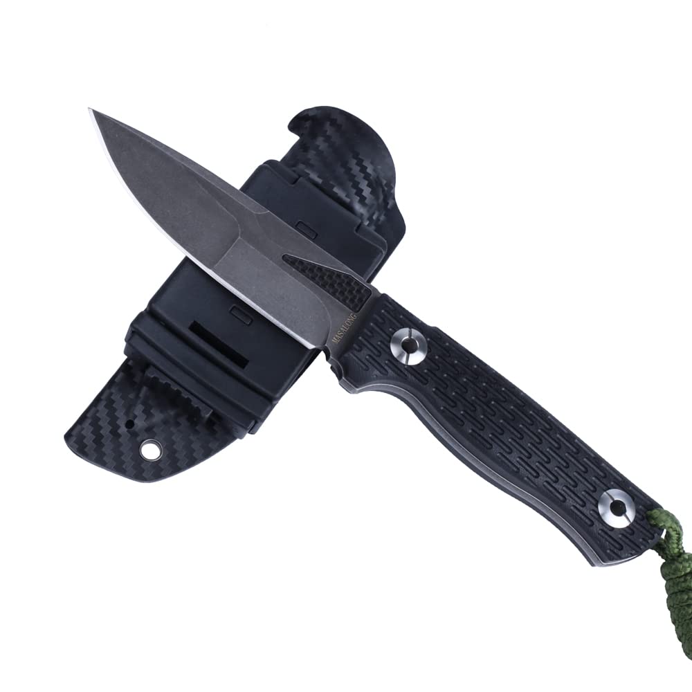 MASALONG Tactical Fixed Blade Knife - D2 Steel Outdoor Camping & Survival Tool With Sheath