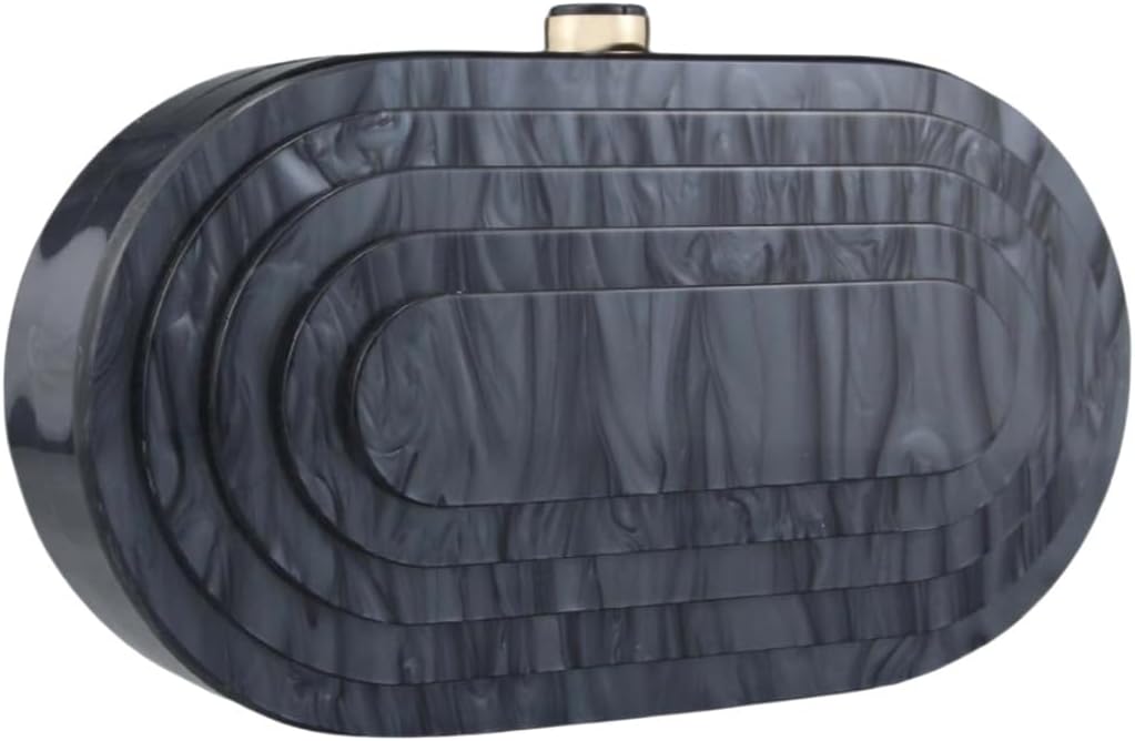 Acrylic Evening Clutch Bag for Women Shell Shape Shoulder Crossbody Bag Glitter Marble Purse Handbag