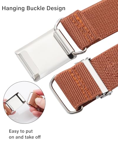 AWAYTR Toddler Boy Kids Buckle Belt - Adjustable Elastic Child Silver Buckle Belts, 3 Pieces2