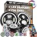 7" LED Headlights with RGB Halo + 4" LED Fog Lights for Jeep Wrangler 1997-2017 JK TJ LJ Front Bumper Lamp Driving Lights by Phone APP Remote Control