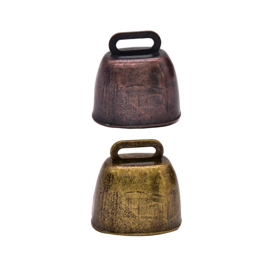EXCEART Cloche De Pâturage en Fer pour Animaux - 2Pcs Clochettes Anti-Perte pour Moutons Chevaux Et Vaches - Sonnettes Élégantes Et Pratiques De 3.5X3.5X2.0Cm
