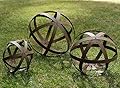 BSTGIFTS Metal Garden Spheres, Metal Band Decorative Spheres, Metal Folding Orb Garden Ball, Sets of 3