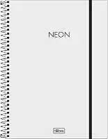 Tilibra - Neon Caderno Universitário com Espiral e Capa Plástica, Branco, 160 Folhas
