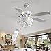 LXDZXY Żyrandole, Fani Sufitowe Ze Światłami I Odległym, Wentylator Sufitowy Światło, 3 Kolor Zmiana 5 Łopatek Luksusowy K9 Crystal Chandelier Wentylator Sufitowy Do Salonu, Jadalnia