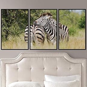 signwin 3 Piece Framed Canvas Wall Art Black...