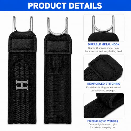 Image of 2PCS Buckleless Belt Hook Set | Elastic Waist Belt with Metal Hook & Hook Loop Closure | Invisible Stretch Waistband for Jeans, Trousers, Workwear & Daily Use