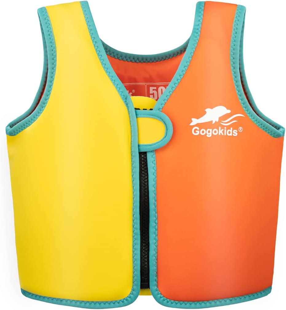 Vine Kids Swim Vest Toddler Learn to Swim Floatation Jackets Training Vest for Boys Girls Orange and Yellow 2-3 Years
