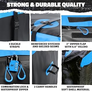 Mockins 25 Cu Ft Large Trailer Hitch Cargo Carrier Bag | 60"x24"x31" Waterproof Cargo Bag for Hitch Carrier & Truck Bed | Weatherproof Vinyl Vehicle Soft-Shell Carriers Set w/Straps, Lock & Carry Case