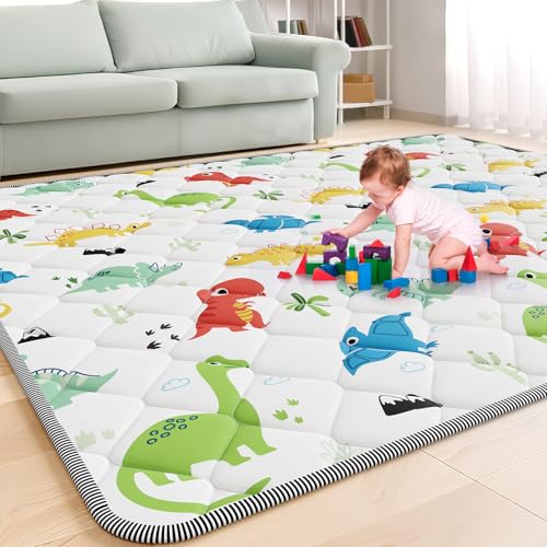 Image of Palopalo Thicken Foam Baby Play Mat for Floor, 71x59 inch Large Play Mat for Playpen, Soft Padding Playmats for Babies, Toddlers and Infants, Non-Slip and Foldable Baby Crawling Mat, Machine Washable