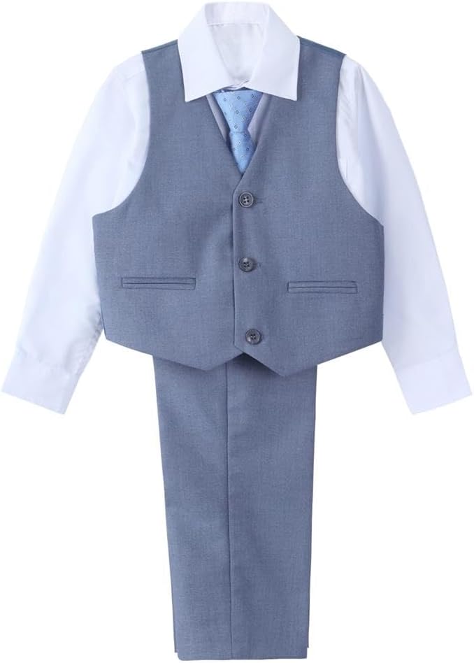 Dressy Daisy 5-Piece Boys Slim Fit Tuxedo Suit Set Formal Outfit Wear Toddler Kids Size 2T-13 - Image 3