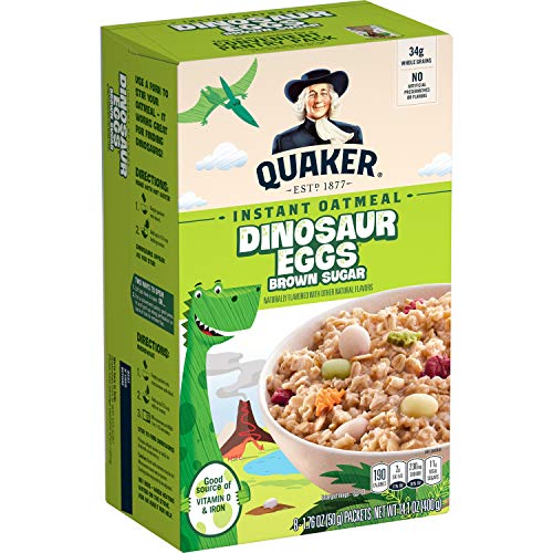 Quaker Instant Oatmeal, Dinosaur Eggs and Brown Sugar, Breakfast Cereal, 8 Packets