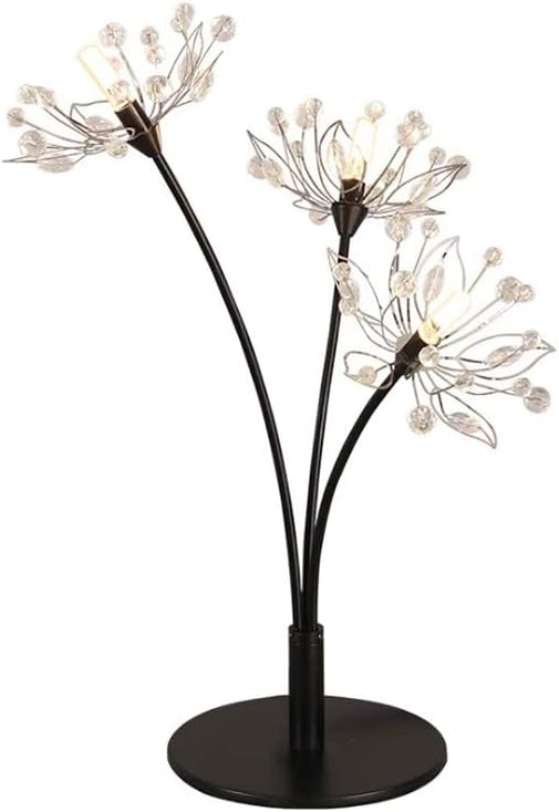 Creative Simplicity LED Art Deco 3 Heads Office Study Room Nightstand Decorative Lamps (Color : Warm Light)