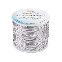 PH PandaHall 50m Cordon Elastique Rond Corde Elastique 2mm Fil Corde Doré avec Polyester Extérieur et Caoutchouc Intérieur pour la Fabrication de Bijoux Cadeau Fête des Mères