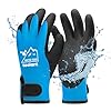 toolant 100% Waterproof Gloves for Men and Women, Winter Work Gloves for Cold Weather, Touchsreen, Thermal Insulated Freezer Gloves, With Grip, Blue, Large