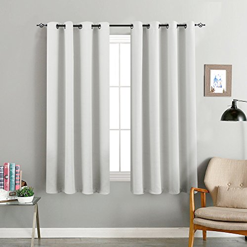 Room Darkening Curtains for Bedroom 63-inch Length Light Reducing Window Curtain Panels