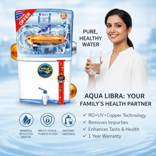Image of AQUA LIBRA WITH DEVICE Water Purifier, RO + UV + TDS Controller, Active Copper Technology