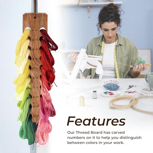 Savina Embroidery Floss Organizer, 20-Hole Cross Stitch Thread Holder Storage Tool, Accessory for Cotton Thread Craft DIY Sewing Storage. - Thumbnail 2