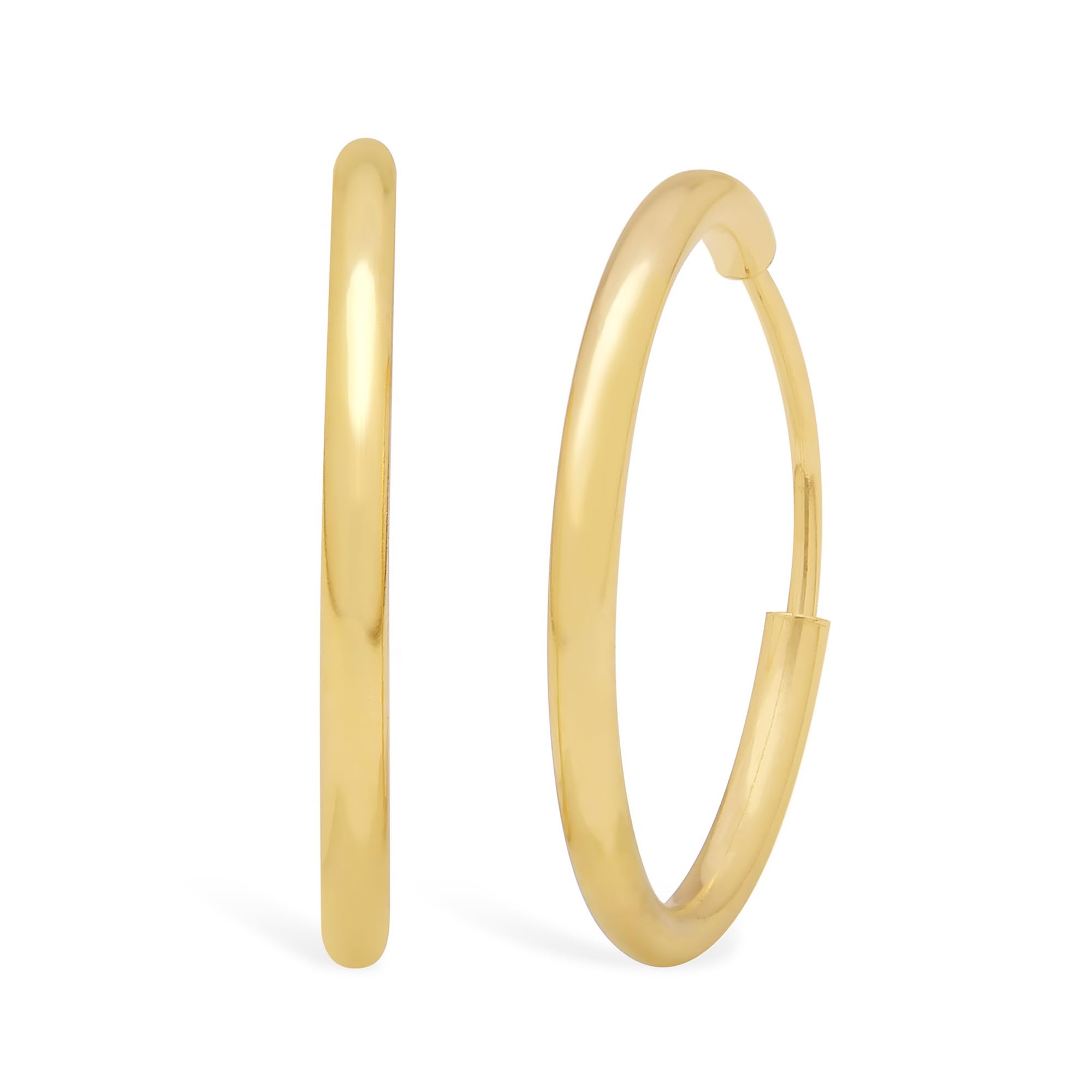 ZAVYA 925 Sterling Silver Simple Bali Gold Plated Hoop Earrings | With Certificate of Authenticity & 925 Hallmark | Gift for Women & Girls (B0BJ2QBVTL) Amazon Price History, Amazon Price Tracker