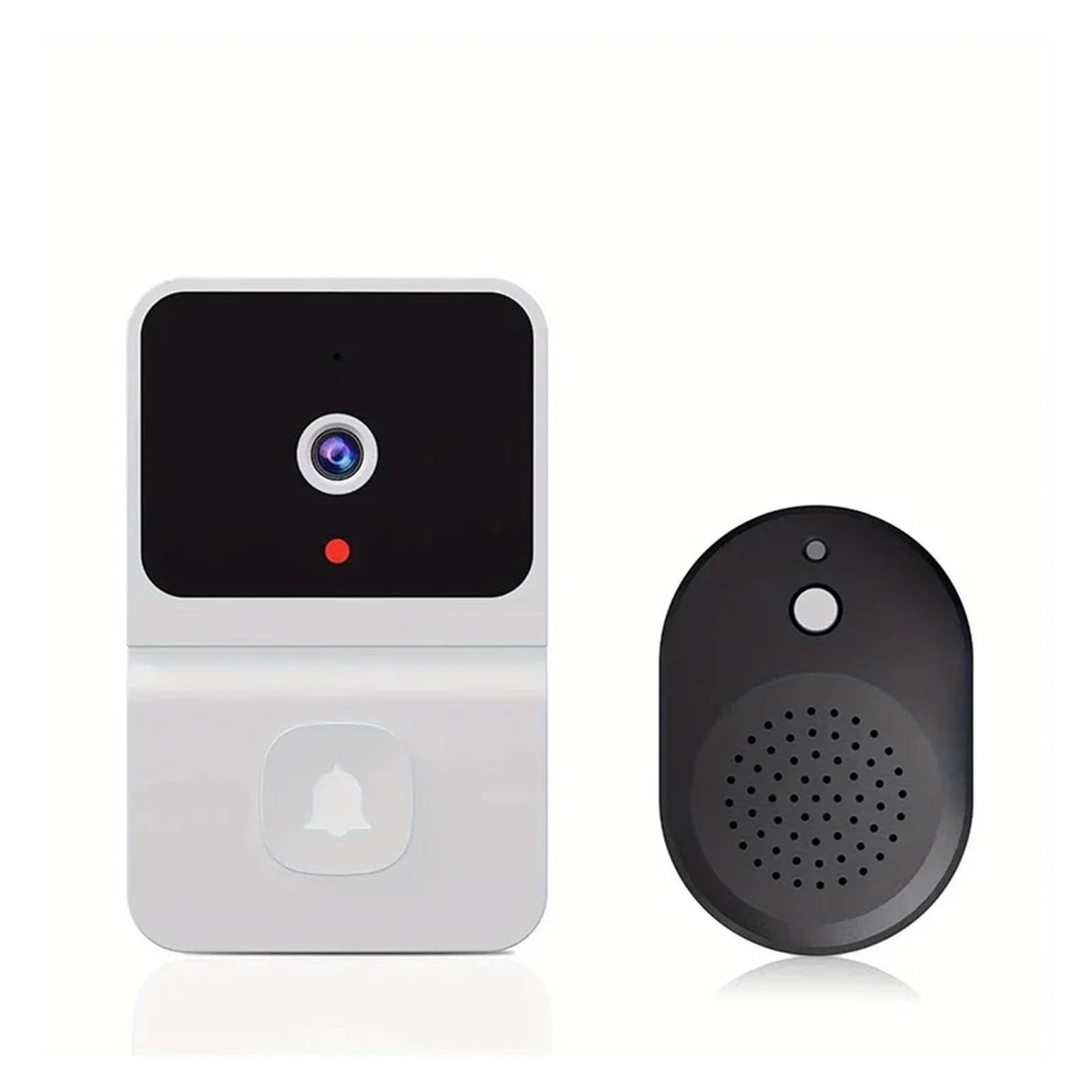 Inteligentny wideodomofon Wodoodporny bezprzewodowy dzwonek do drzwi, Wi-Fi, wideo HD, inteligentna kamera, na zewnątrz, widzenie w nocy, 720p domu, biura(Black)