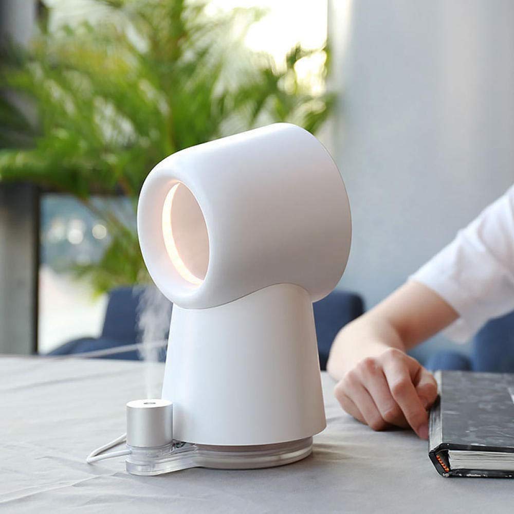 Humidificador de escritorio sin aspas con luz LED, humidificador portátil para el hogar y la oficina, aire refrescante y humedad para mayor comodidad