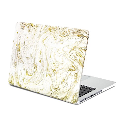 GMYLE Hard Case Print Frosted for MacBook Pro 13 inch with Retina Display (Model: A1425 and A1502) - White Swirling Paint Pattern Rubber Coated Hard Cover (Not Fit for MacBook Pro 13 inch A1278)