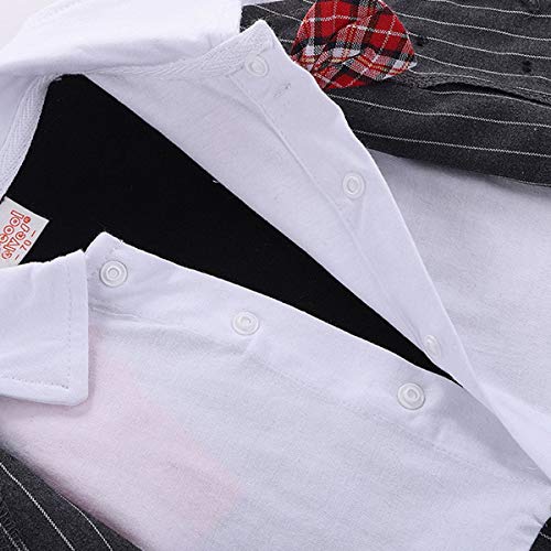 Famuka Baby Boy Long Sleeve Gentleman Romper One-Piece Wedding Outfits With Beret thumb #4
