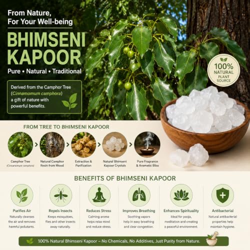 Image of SIGNAMIO Pure Bhimseni /Kapur /Camphor Pooja Tablets /Original Karpoor /Low Smoke Kapur for Pooja /Kapoor (Camphor Tablet Jar, 100 gm X Pack of 1)