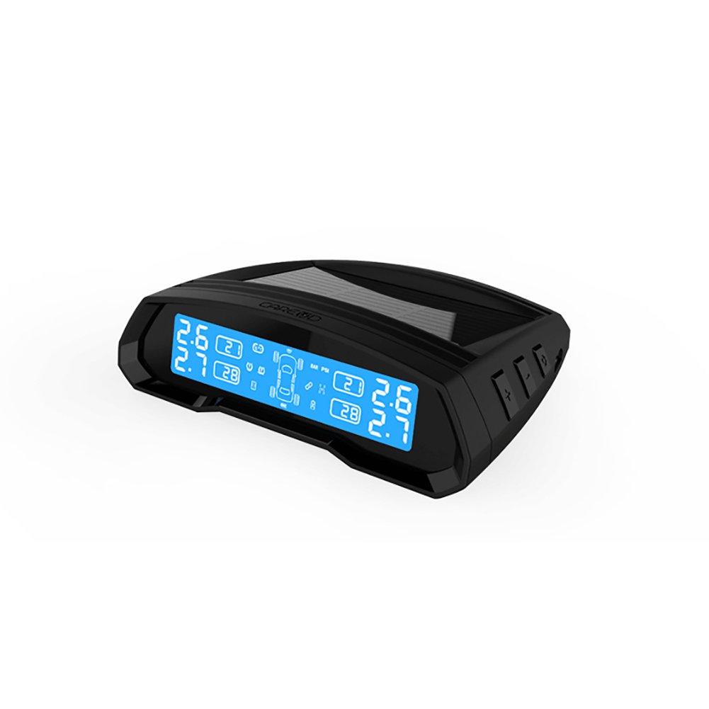 T802 Tire Monitor System Pressure Temperature Wireless TPMS RF Sensors Internal/External Real-time Monitoring Freescale Chipset Solar Power/Mini USB (Upgraded Inner Sensor/Battery Replaceable)