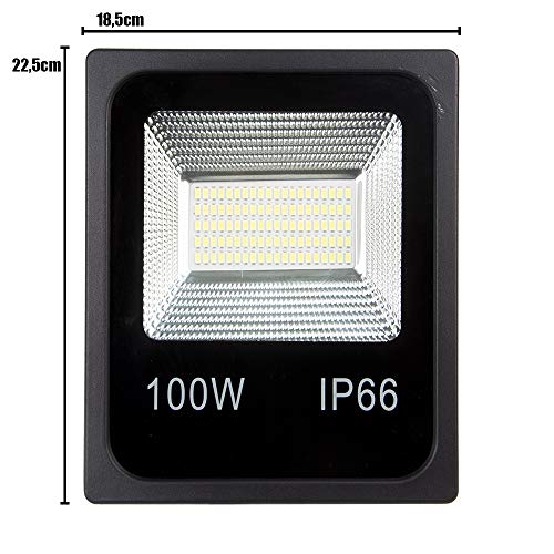 Refletor Led 100w Slim Branco Frio Bivolt Prova D'água