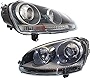 Garage-Pro Headlight Lens and Housing Compatible with 2005-2010 Volkswagen Jetta and 2006-2009 Volkswagen RabbitGTI (2005, 2.5TDI Model), Set of 2, Driver and Passenger Side, Clear Lens