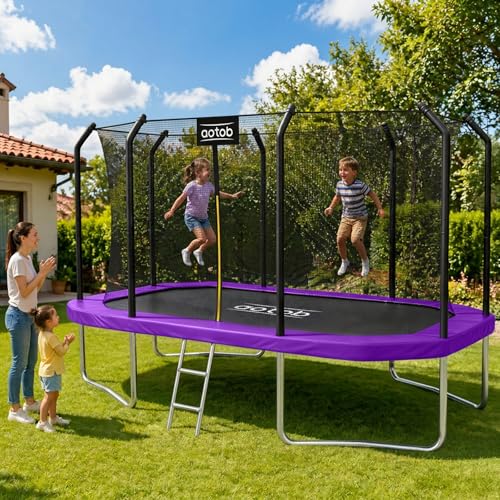Image of AOTOB 12 FT /14 FT Rectangle Trampoline with Net