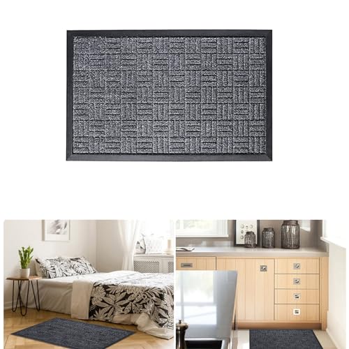 Tapete de baño a rayas antideslizante alfombra rectangular de microfibra para ducha e inodoro 4