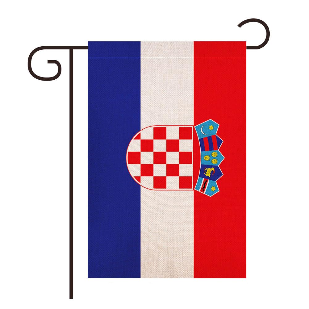 Croatia Croatians Garden Flag,Garden Decoration Flag,Indoor and Outdoor Flags,Celebration Parade Flags,Anniversary Celebration, Country Day, Linen