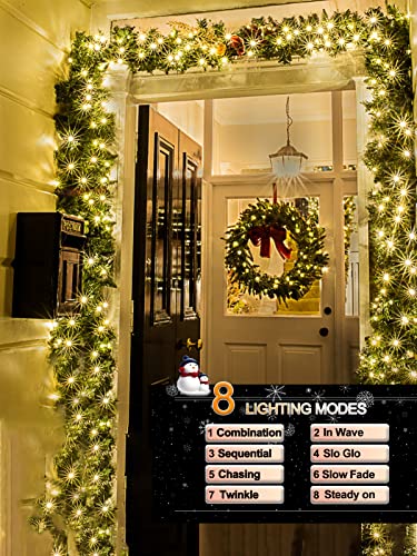 2 Pack Each 16.4Ft 60 Led Battery Operated Christmas Tree Lights Indoor Outdoor Cluster String Lights With Timer 8 Modes Green Wire Fairy Light Xmas Patio Bedroom Garden Decorations (Warm White) #TOP1