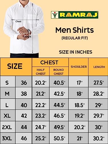 Image of RAMRAJ COTTON Men White Half Sleeve Shirt Crafted For Comfort| Durability| And Timeless Everyday Style
