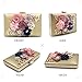 Milisente Evening Bag for Women, Flower Wedding Evening Clutch Purse Bride Floral Clutch Bag(Gold)