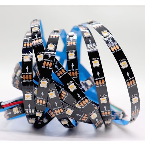 Image of DC5V SK6812 (Similar WS2812B) RGBW RGB+Warm White 30leds /Pixels /m LED Strip Light Individually Addressable 4Color in 1LED Non-Waterproof (16.4ft(5m) 150leds, IP30) (No Adapter or Controller)