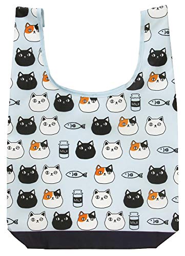 セラミック藍 エコバッグ猫3兄弟 顔 13362 約38×マチ11×h50cm