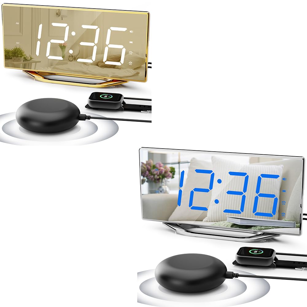 PPLEEloud alarm clock for heavy sleeper 2PCS