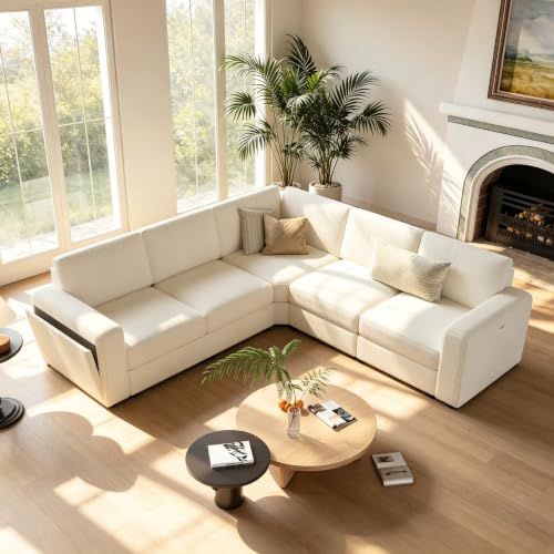 Vesgantti 100" Modular L Shaped Sectional Couch for Living Room, Beige - image 1