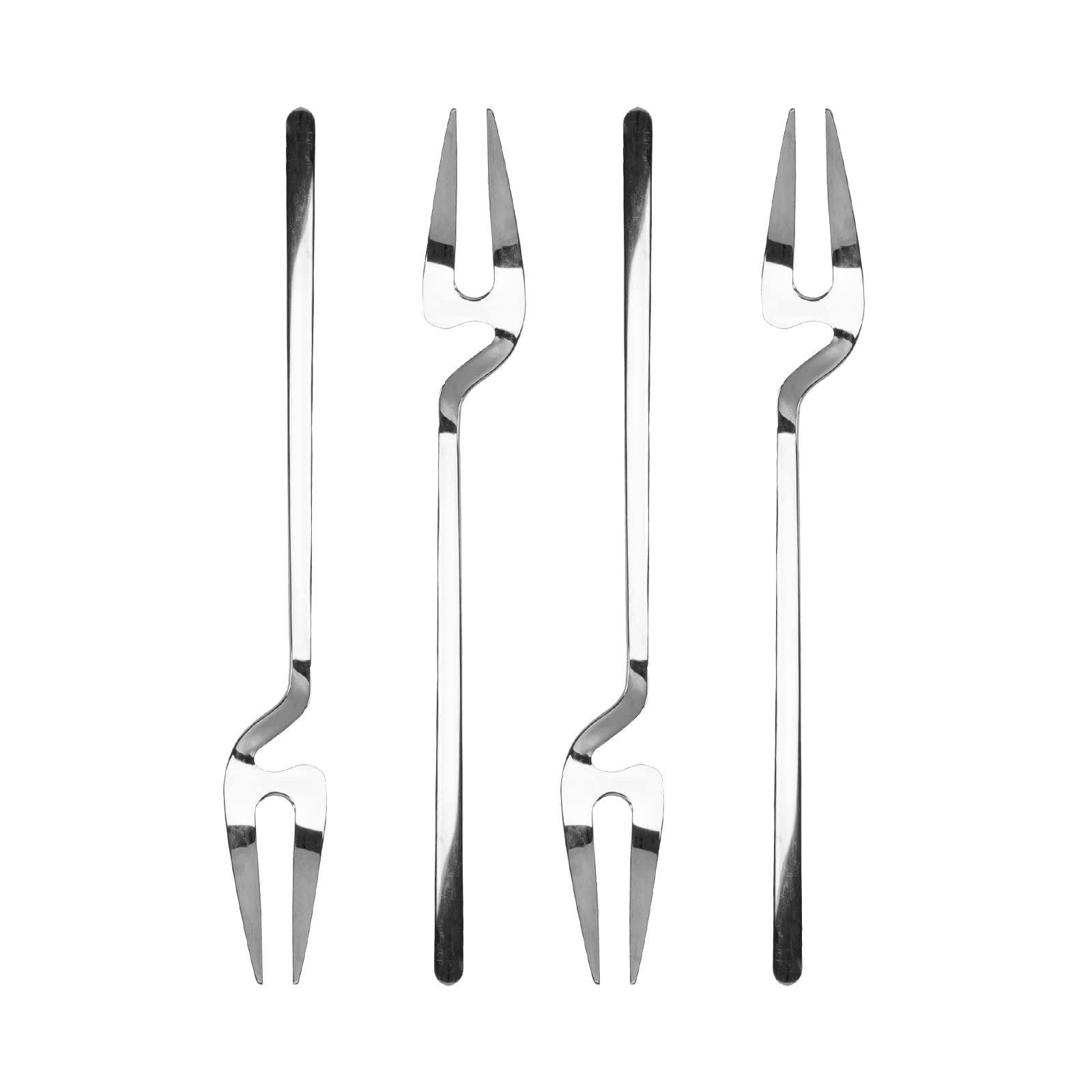 JANKOW 4Pcs Silver Appetizer Dessert Forks, Stainless Steel Mini Fruit Forks, Cocktail Forks, Tasting Forks, Small Cake Fork, Dishwasher Safe Easy to Clean