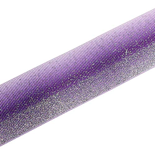 Glitter Fabric Grosgrain Ribbon 1-1/2" X 5 Yards For Making Hair Bow Diy Headband Dressing Arts Sewing Birthday Party Events Bridal Shower, Wedding Events (Purple) #TOP5